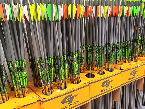 Carbon hunting arrows at Tybows Archery in Tulsa area.